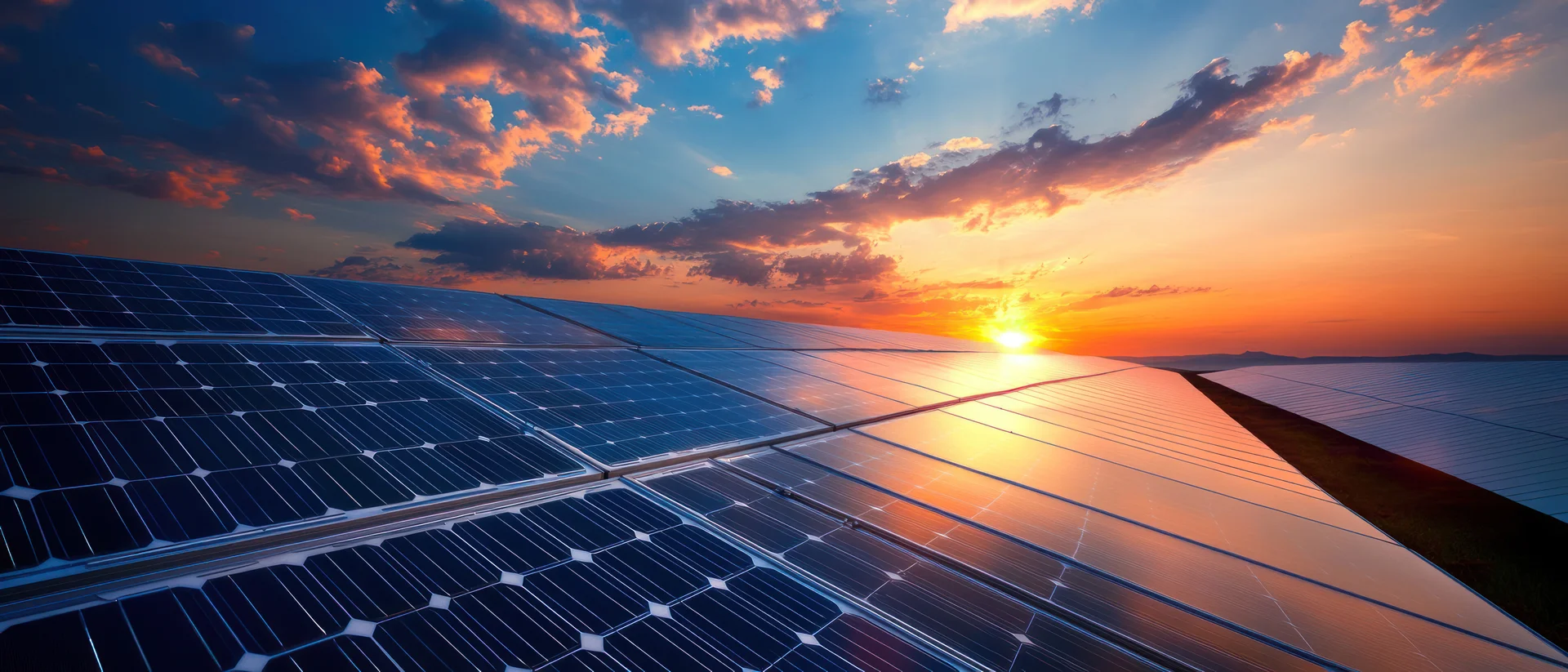 Panouri solare la apus